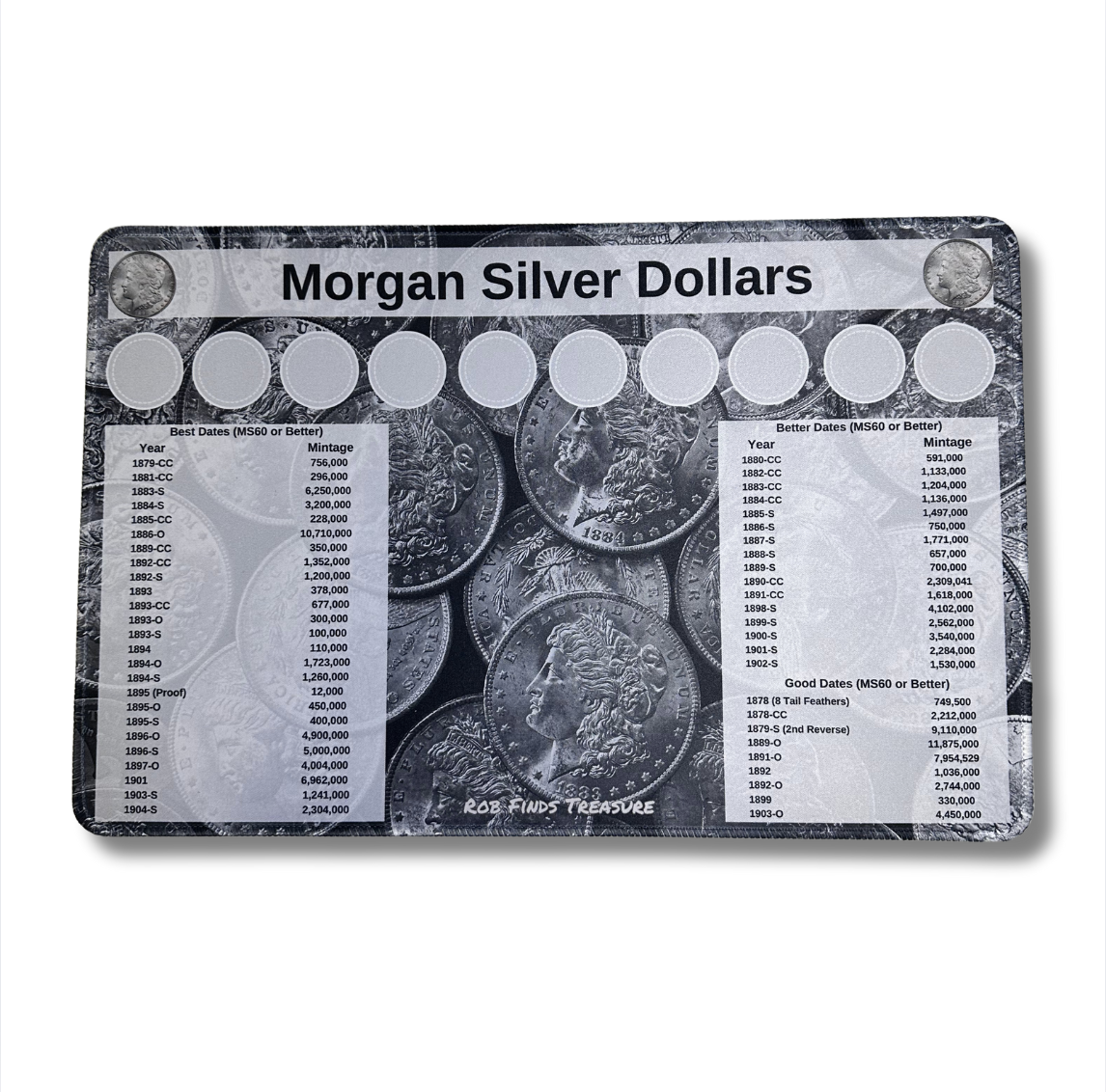 MORGAN SILVER DOLLAR HUNTING MAT | 11" X 17"