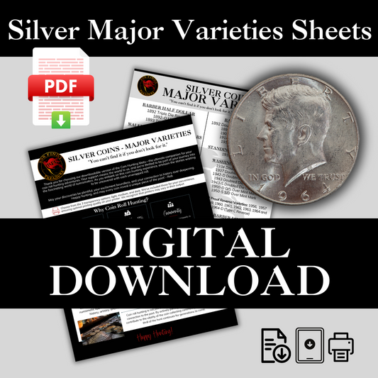 RFT SILVER VARIETIES COIN HUNTING SHEETS