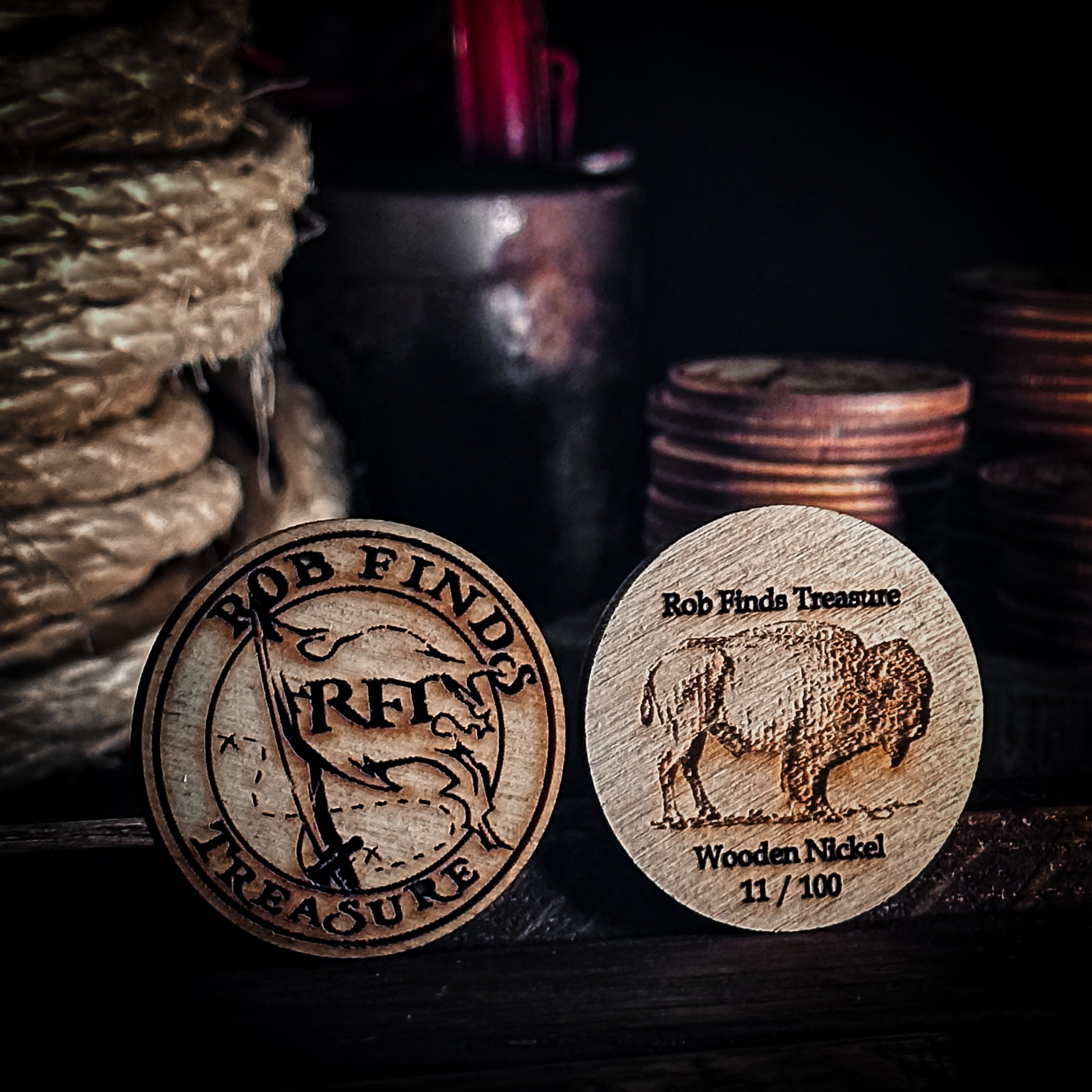 RFT CUSTOM WOODEN NICKELS WITH BACKGROUND