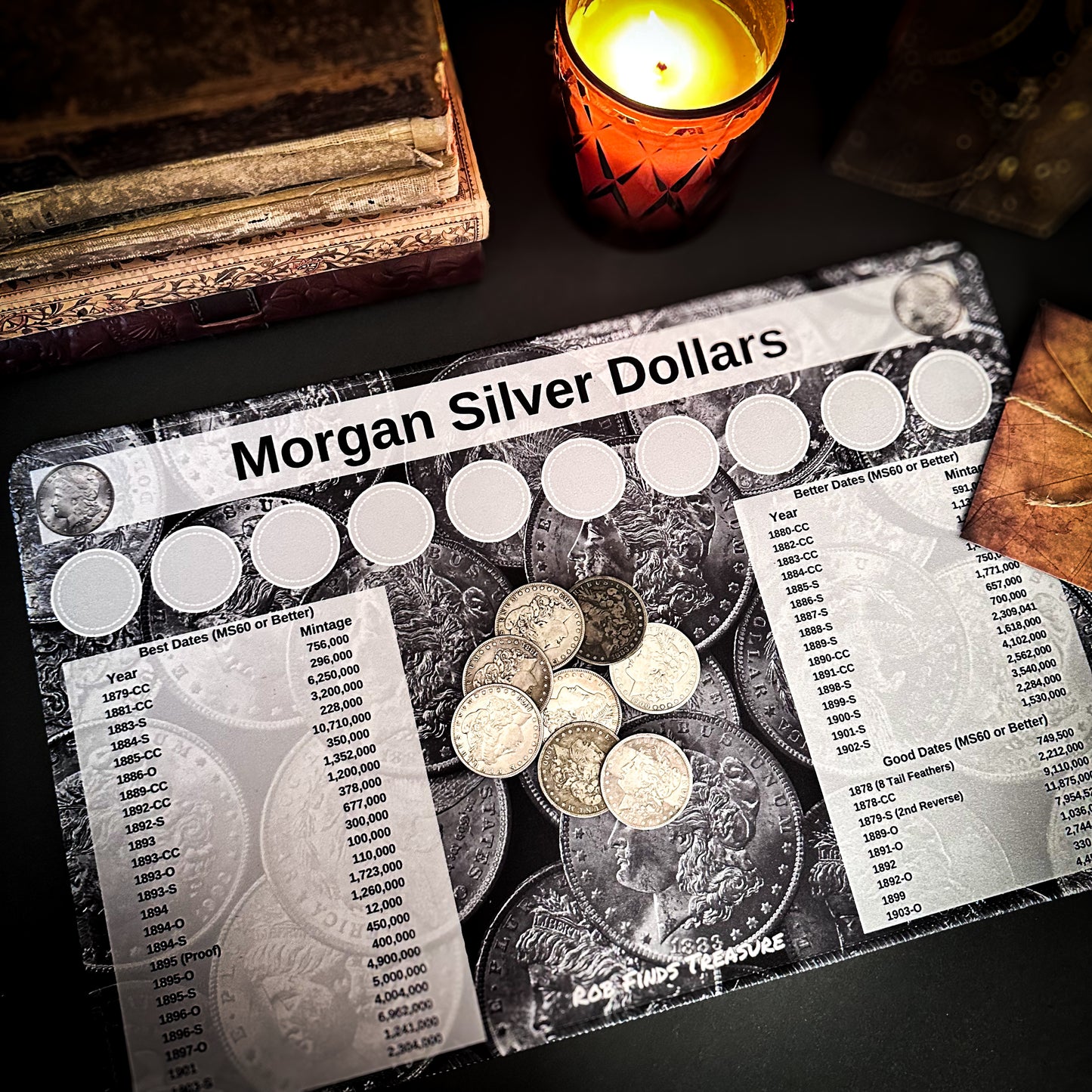 MORGAN SILVER DOLLAR HUNTING MAT | 11" X 17"