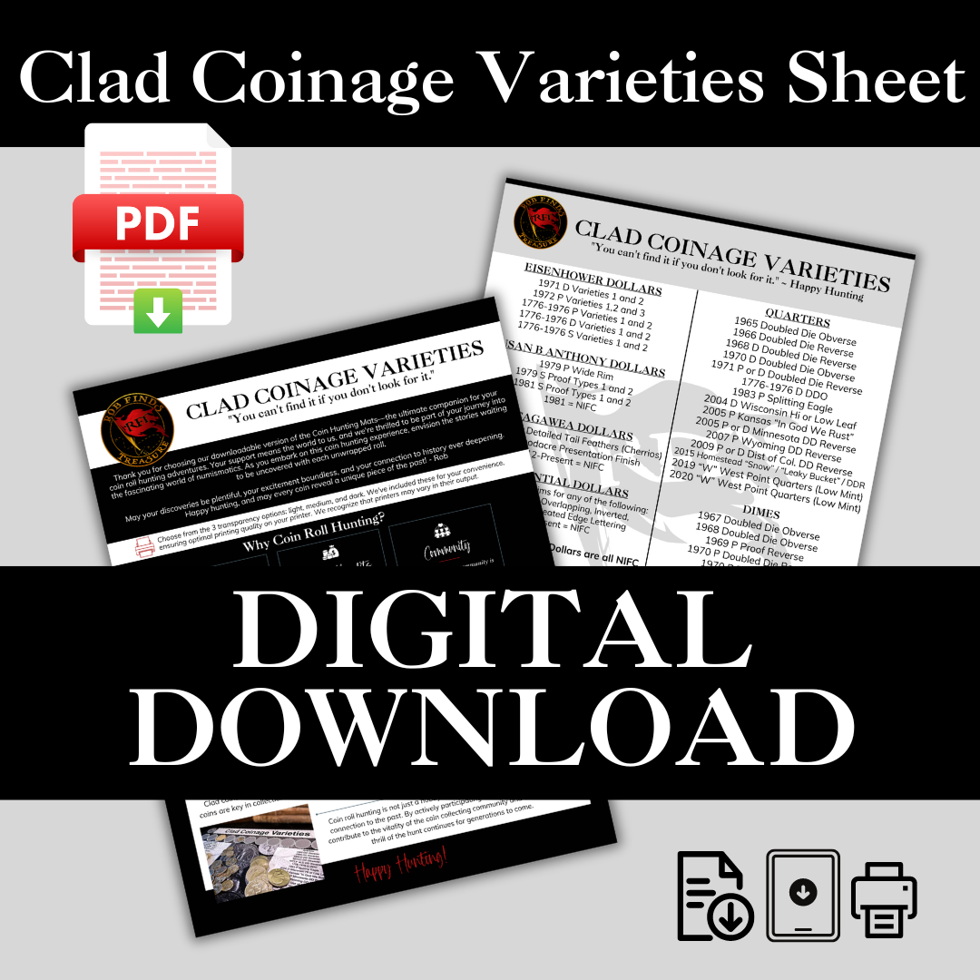 CLAD COINAGE VARIETIES SHEET