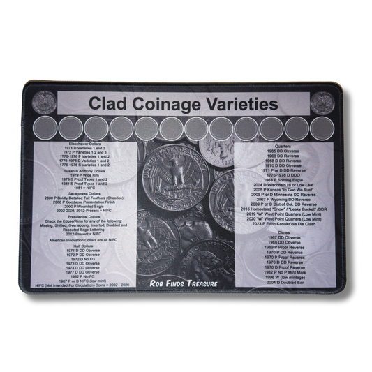 CLAD VARIETIES COIN ROLL HUNTING MAT | 11" X 17"
