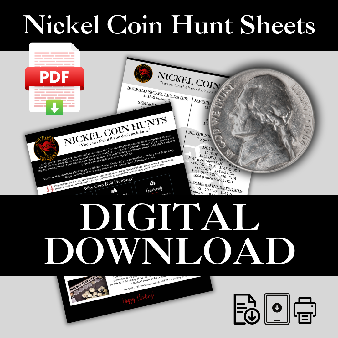 RFT NICKEL COIN HUNTING SHEETS – RobFindsTreasure