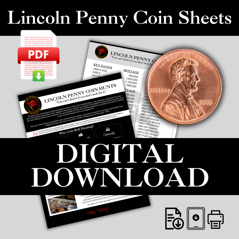 RFT LINCOLN PENNY COIN HUNTING SHEETS – RobFindsTreasure